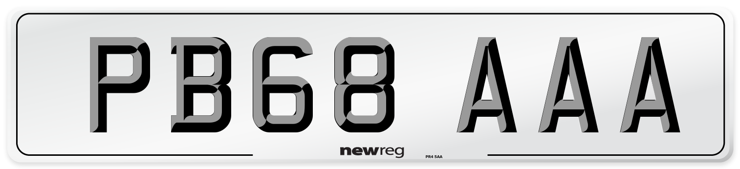 PB68 AAA Number Plate from New Reg